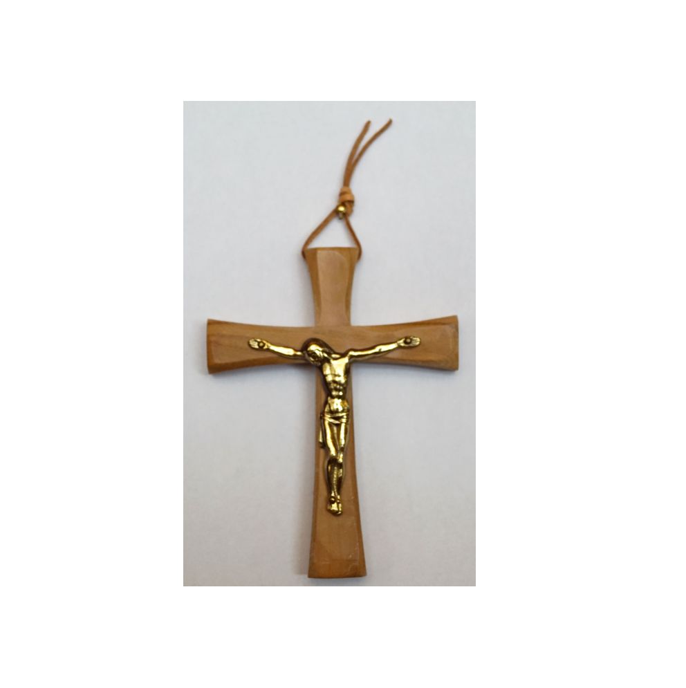 crucifix bronze bois d'olivier