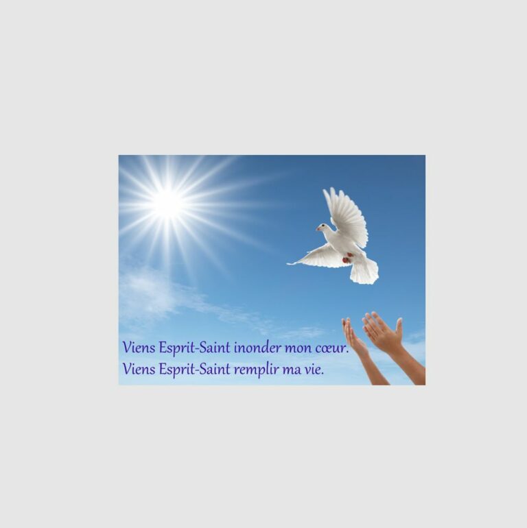 Carte religieuse Viens EspritSaint Séraphin Créations