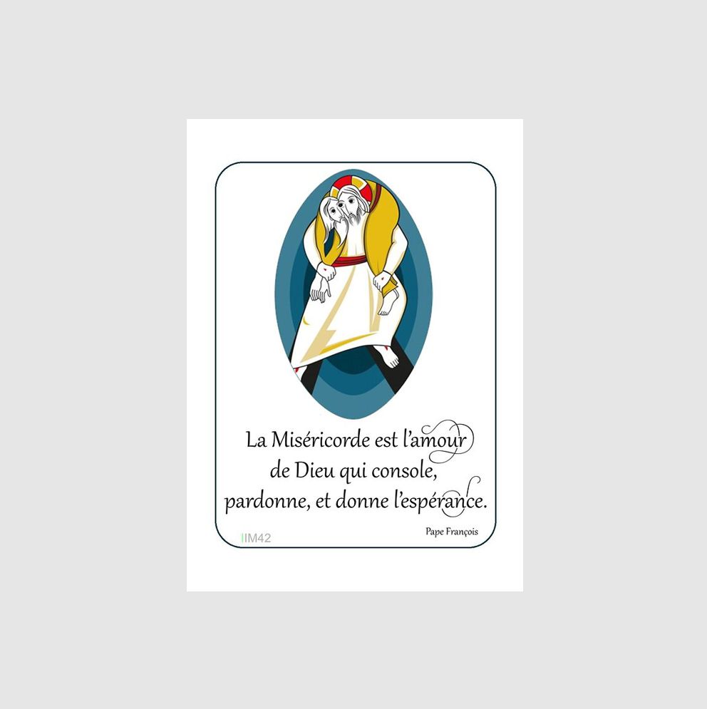 Carte religieuse "La miséricorde est l'amour..."