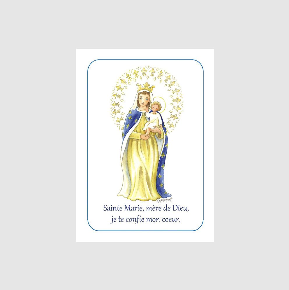 Carte de communion Vierge couronnée
