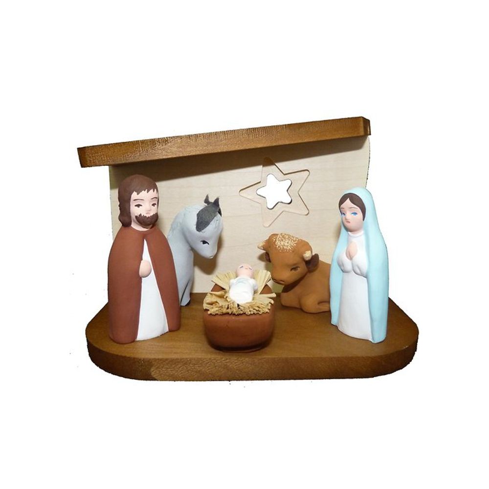 Nativité Grataloup pastel avec étable