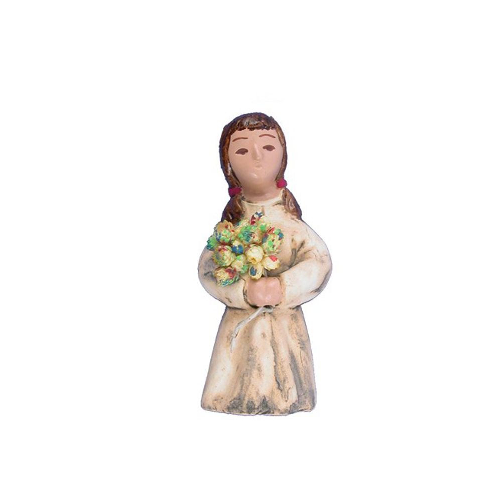 Santon grataloup - La femme au bouquet