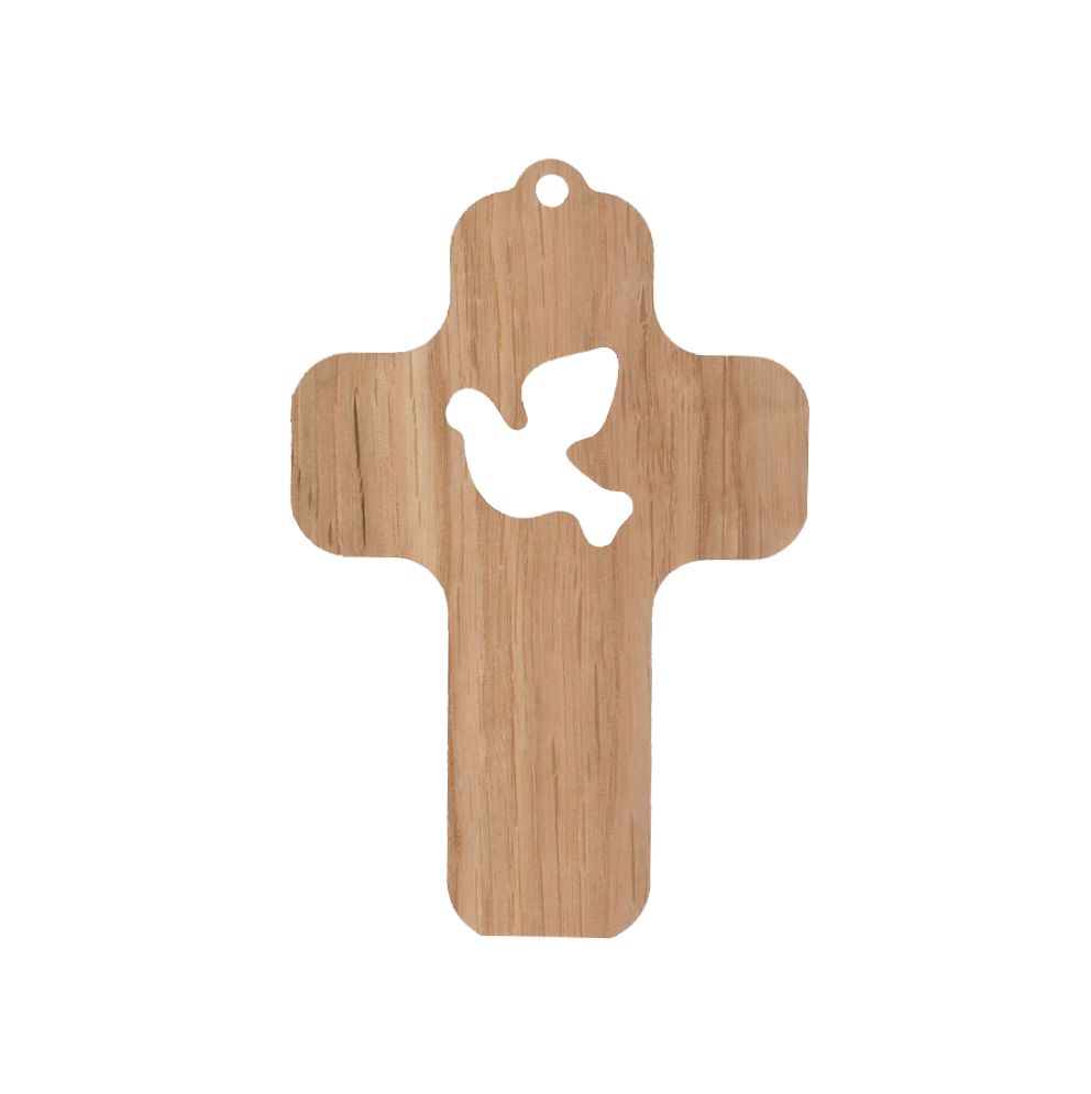 Croix en chêne colombe