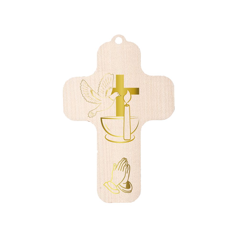 Croix bois de baptême
