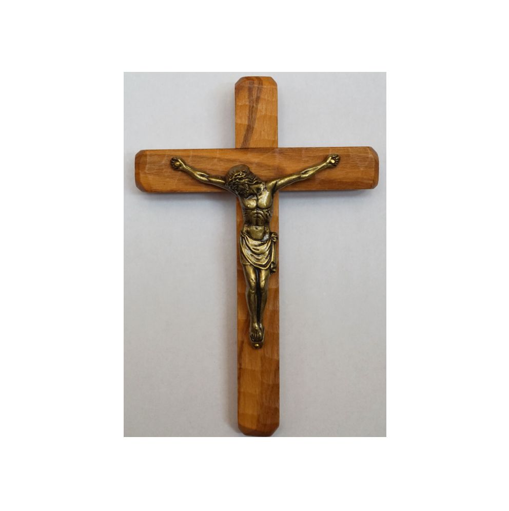Crucifix en bronze bois d'olivier