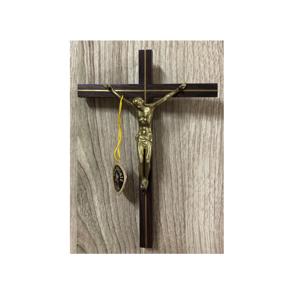 Crucifix en bronze - liseré OR