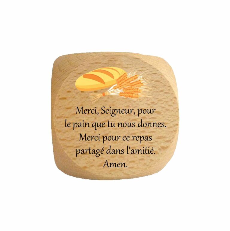 Dé de prière du repas Séraphin Créations