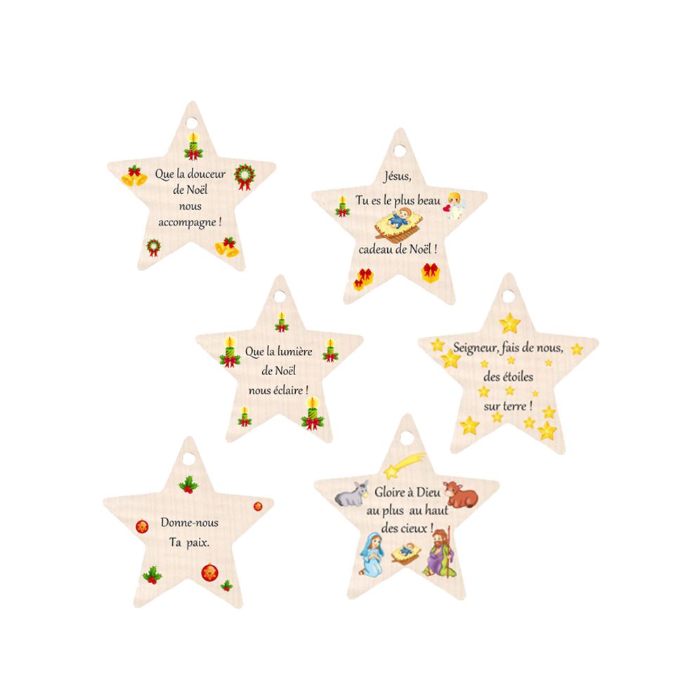 Étoile de Noël - lot de 6 étoiles