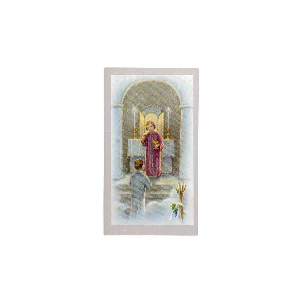 Image de Communion garçon - devant l'autel