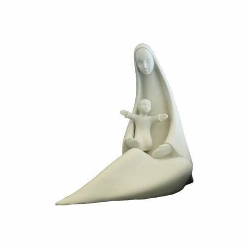 Statue porcelaine - Vierge à l'enfant