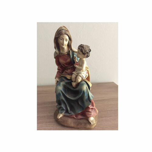 Statue Vierge à l'enfant assise